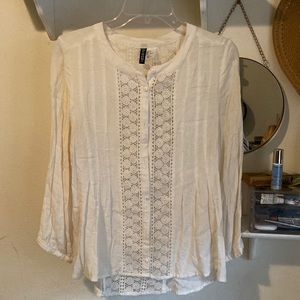 H&M Button Down Blouse with Lace Detailing in front & back!